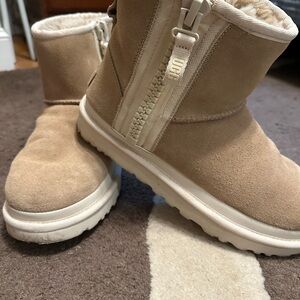 UGG Beige Suede Ankle Boots